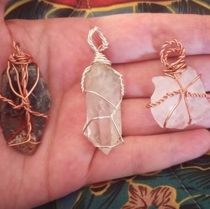 Wire wrapped stone charms